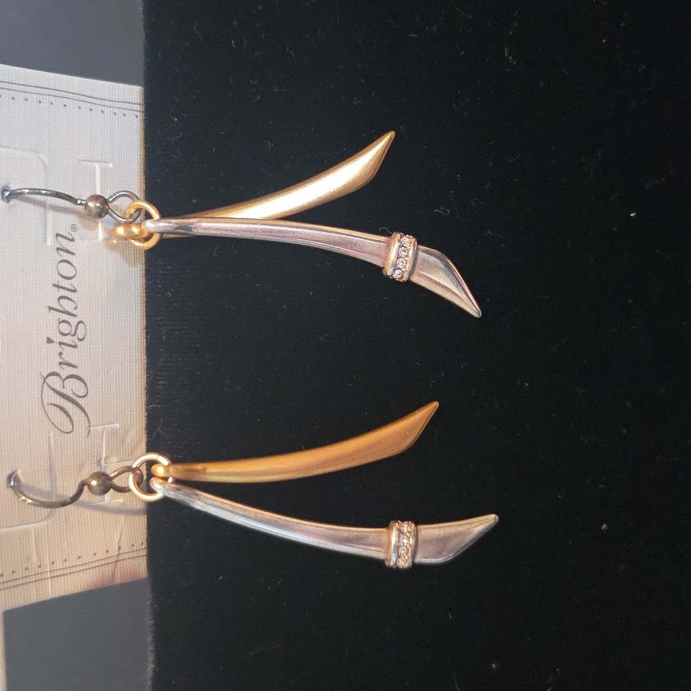 Brighton Gold and Silver Curved Earrings